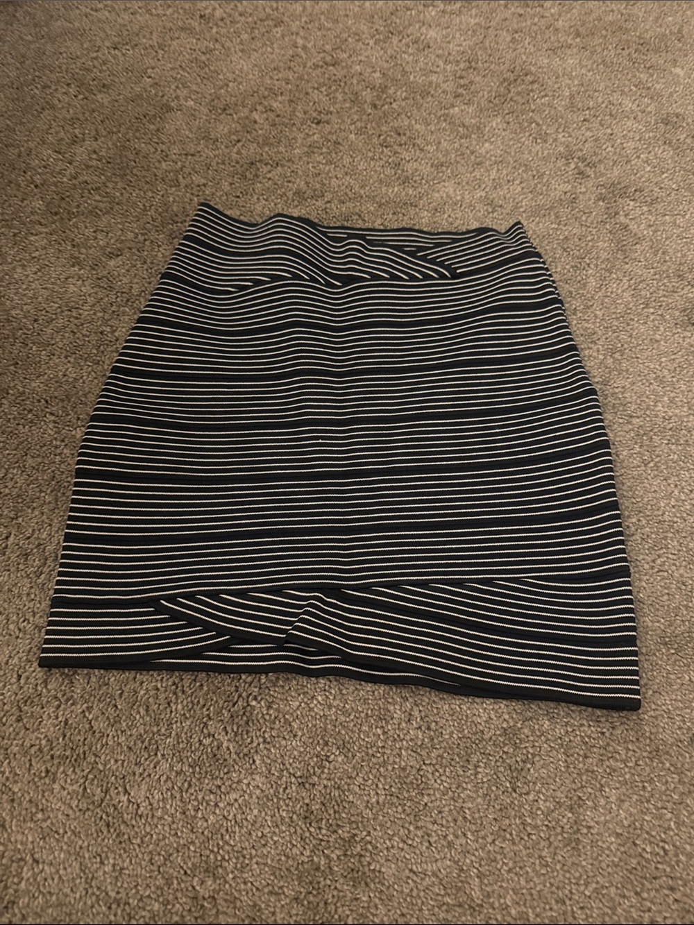 BCBGMaxAzria Black and White Striped Mini Skirt